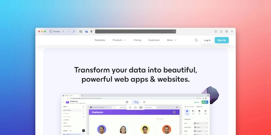 Afbeelding met voorbeeld van een web applicatie
